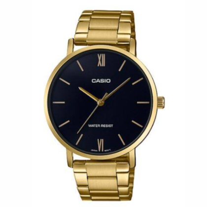 Casio General MTP-VT01G-1B Gold Stainless Steel with Black Dial Analog Men Watch